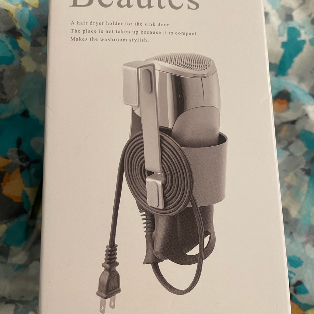 Brand new in box! Hair Dryer holder in white organizer